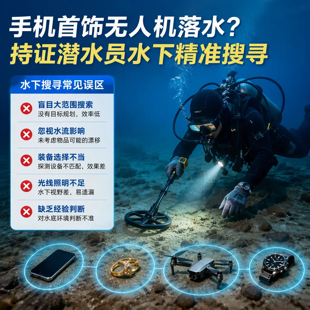 手机首饰无人机落水？宝应持证潜水员水下精准搜寻